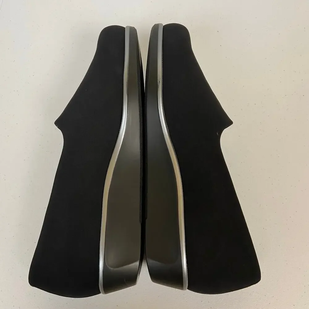 SAS Bliss Black Slip On Loafer Tripad Casual Comfort Wedge Shoes 9 WW $155